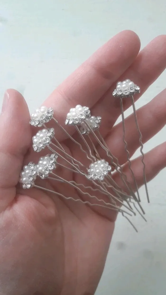 Lot de 8 piques fleurs pour cheveux idéal mariage neuf