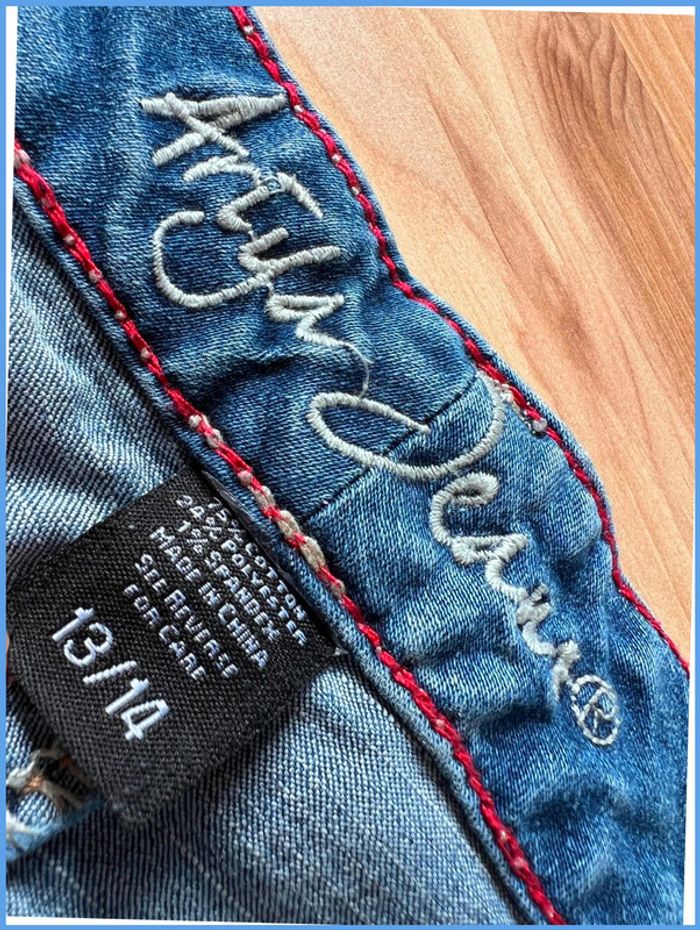 Short en jean vintage brodé bleu – Femme M/L - photo numéro 11