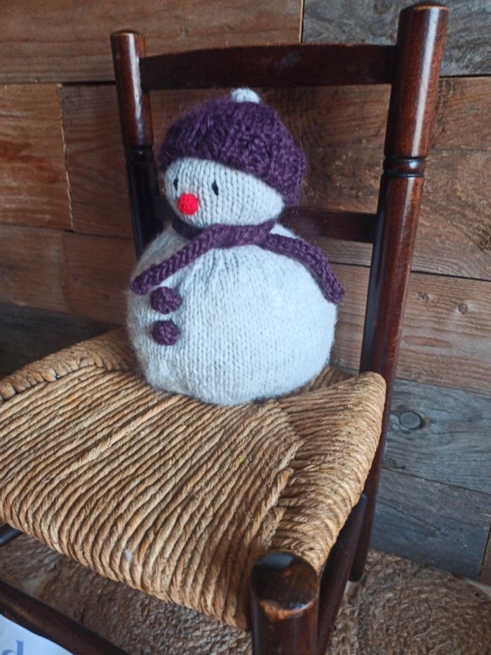 Peluche crochet laine bonhomme de neige tbe - photo numéro 3