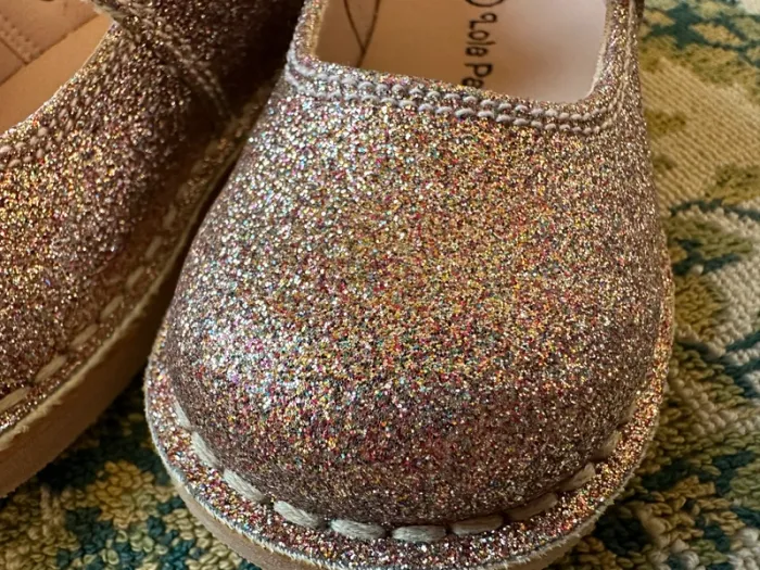 NEUF chaussures babies cuir bébé fille 20 Lola Palacios rose doré paillettes - photo numéro 4