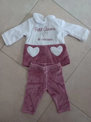 Ensemble velours bébé fille 6 mois