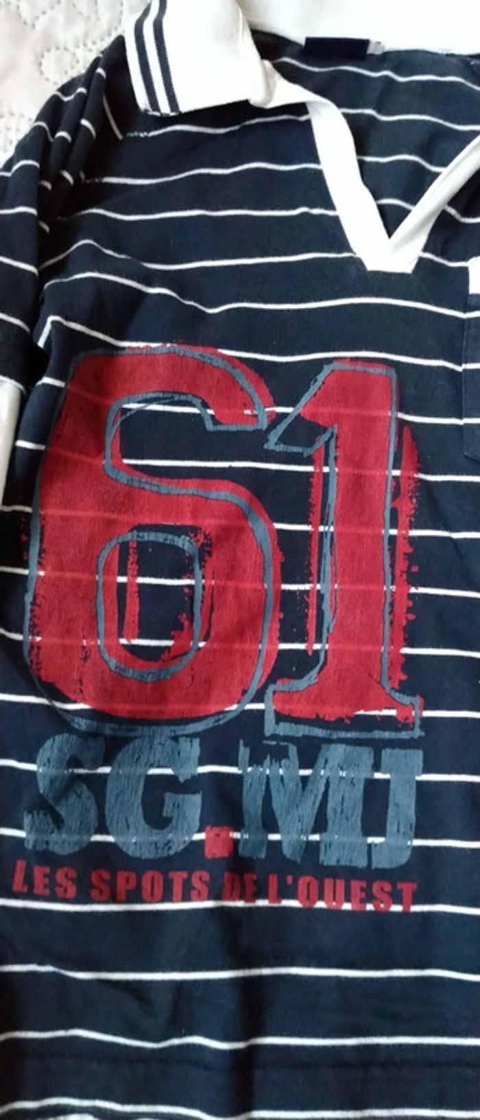 Polo effet 2 en 1 à rayures marine garçon 12 ans sergent major - photo numéro 7