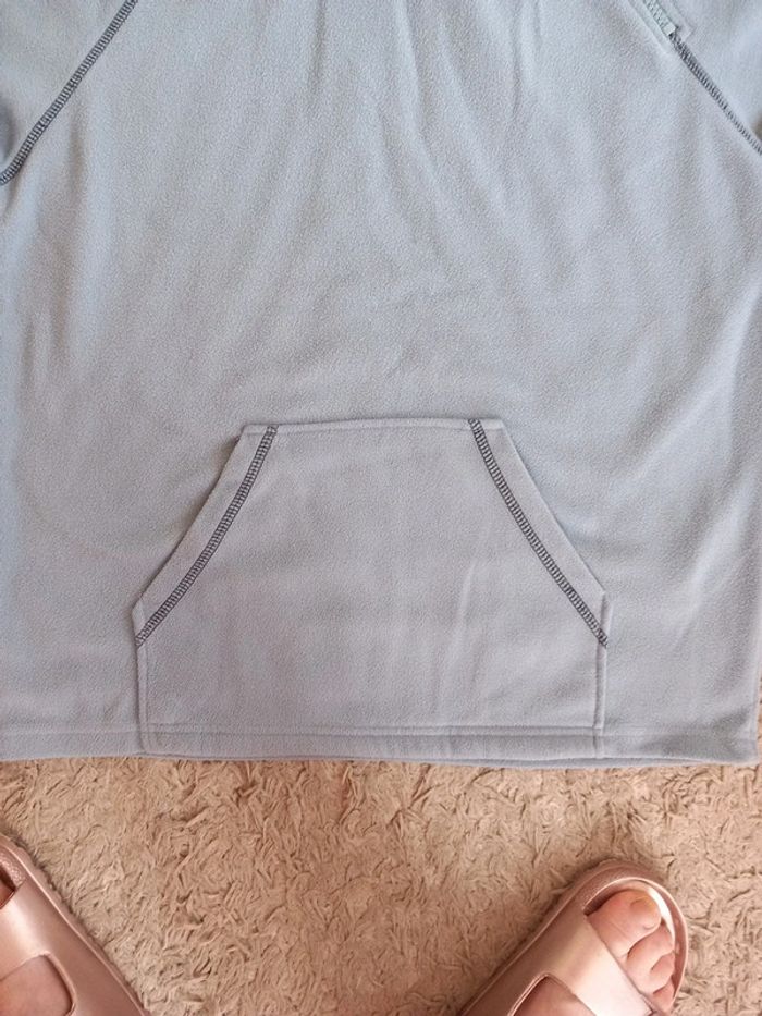 📦sweat capuche coton molletonné T38 bleu ciel - photo numéro 3