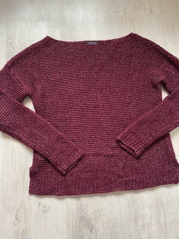 Pull en grosses mailles bordeaux promod taille M