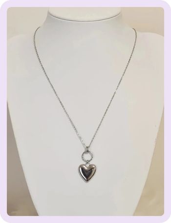 Collier coeur argenté