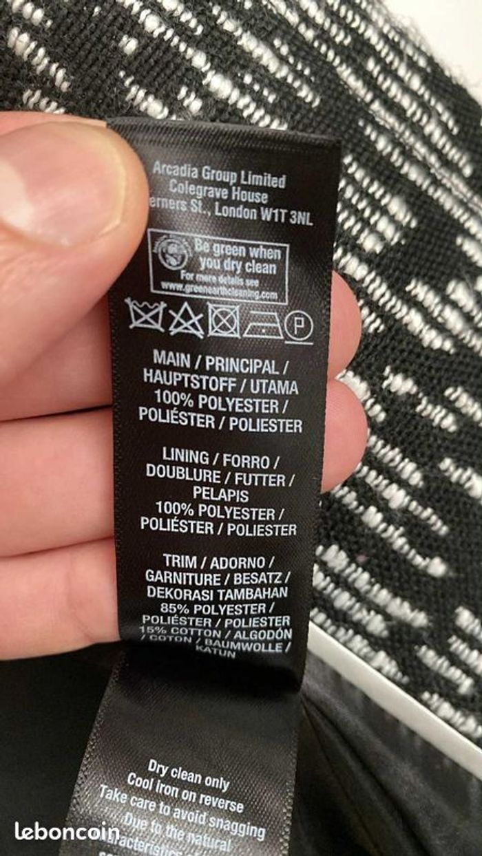 Manteau Chic Noir Blanc Taille 38 Neuf Wallis Femme - photo numéro 5