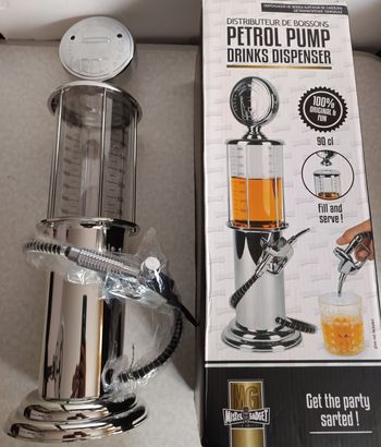 DISTRIBUTEUR DE BOISSON POMPE A ESSENCE 90cl Fontaine à boissons Neuf