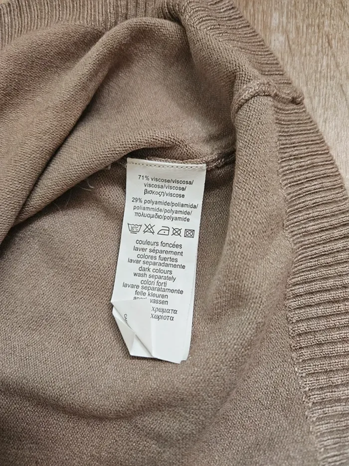 Pull marron manche courte - photo numéro 3