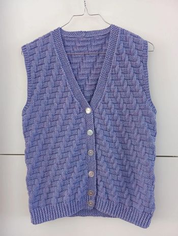 Gilet vintage sans manches violet Lila parme handmade