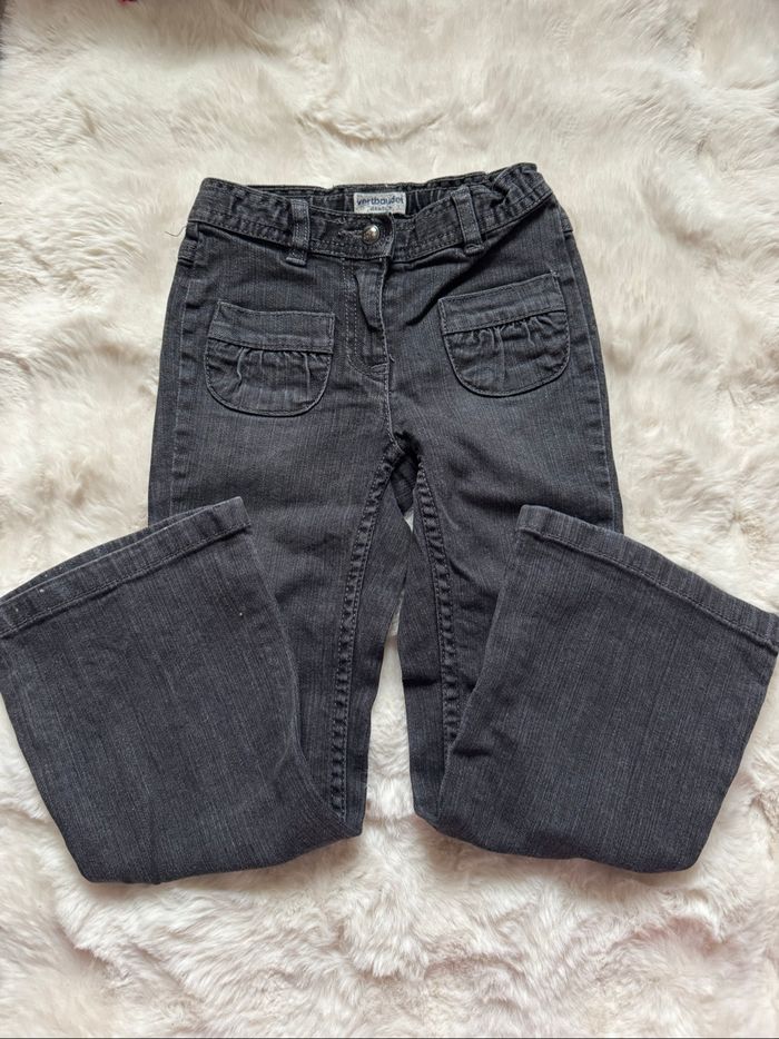 👖 jean gris - coupe large - fille - 5 ans - vertbaudet- état satisfaisant