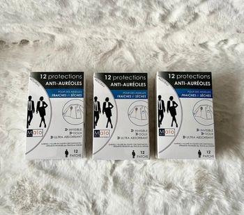3 boites de 12 patchs anti auréoles, anti transpirant