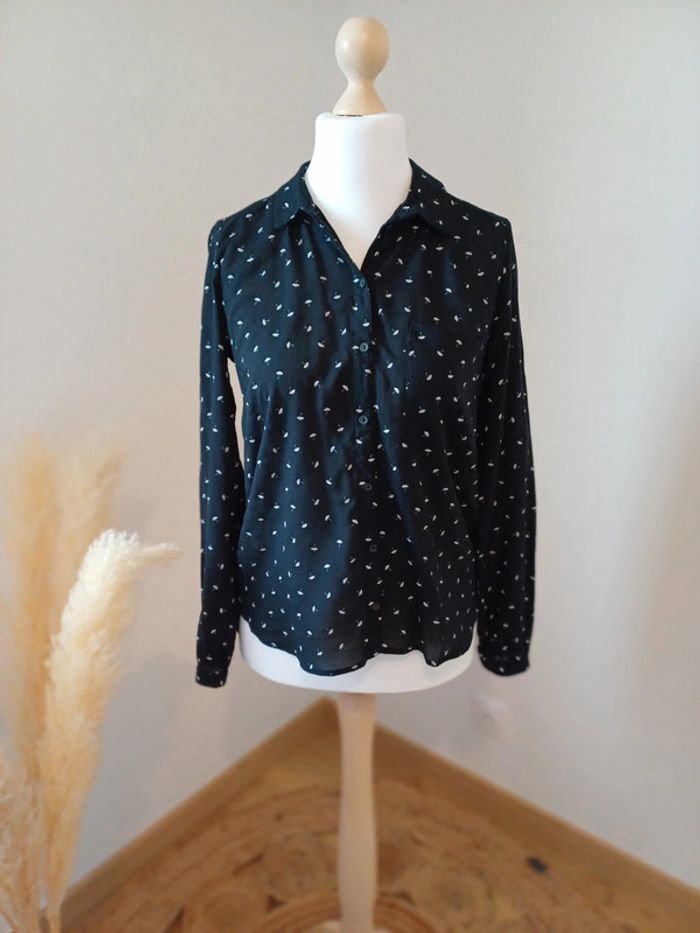 Chemise noire à motif parapluies Clockhouse taille M 38 - photo numéro 6