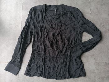 Blouse manche longue noir femme