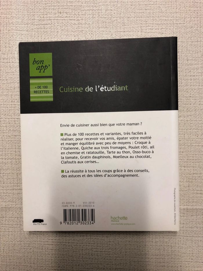Livre recettes cuisine de l’étudiant - photo numéro 2
