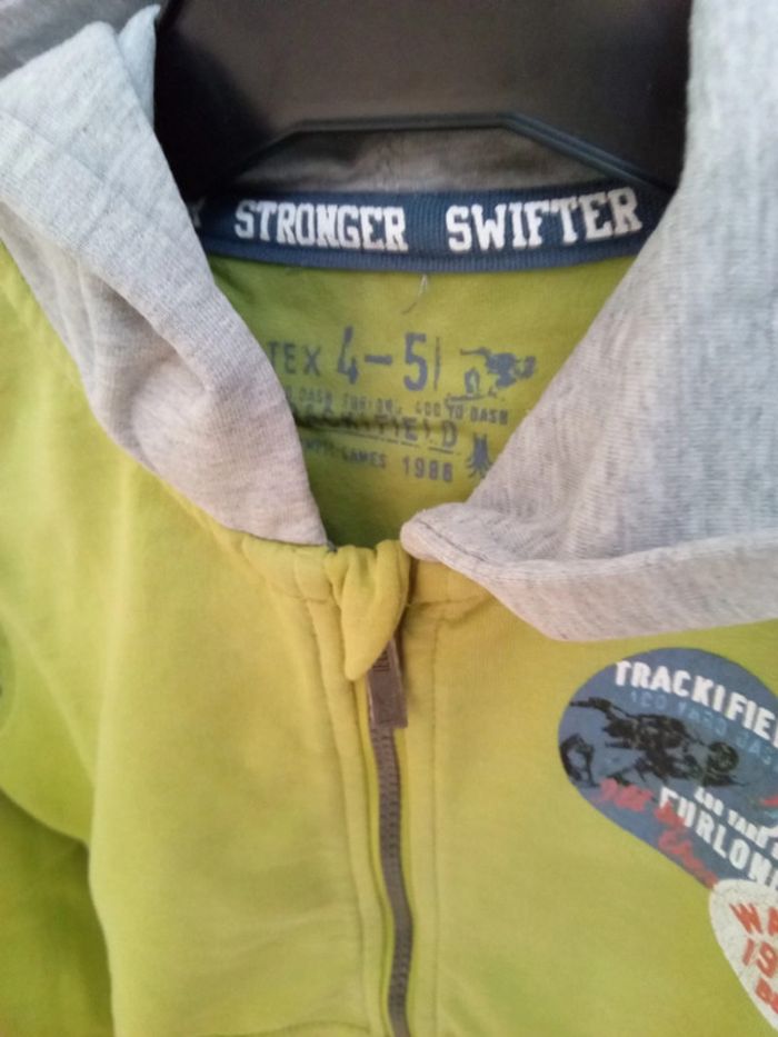 Sweat à capuche vert/gris T.4/5 ans - Tex - photo numéro 3