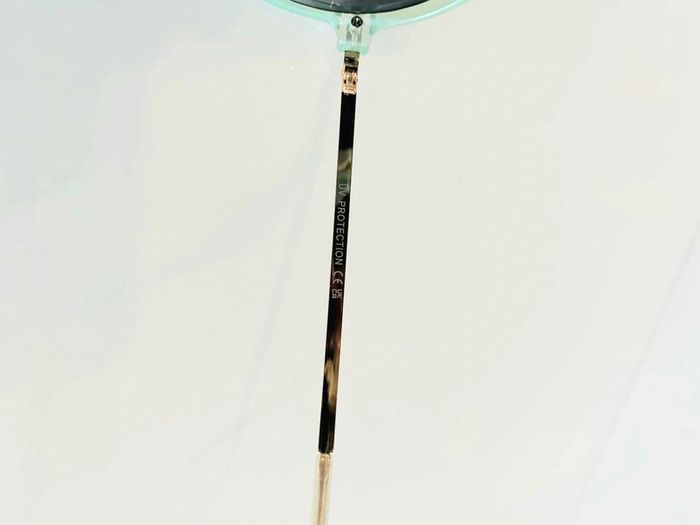 Lunette de soleil femme ronde verte menthe et dorée verres dégradés UV protection catégorie 3 - photo numéro 5