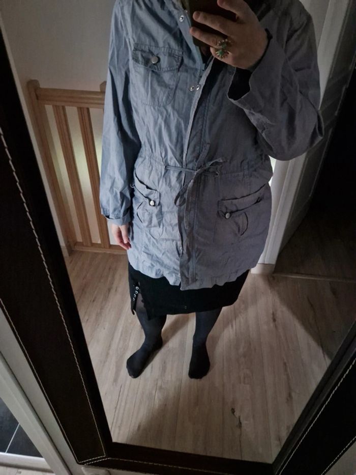 Veste style trench grandiose taille 46 gris - photo numéro 2