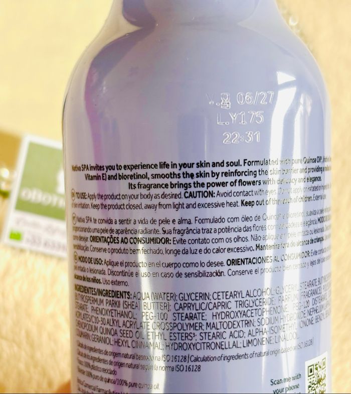 Crème hydratante corps  OBoticário Nativa SPA Lilac - photo numéro 4