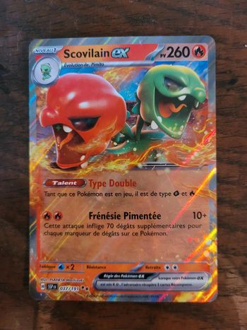 Vends carte pokemon scovilain ex 037/191 étincelles déferlantes