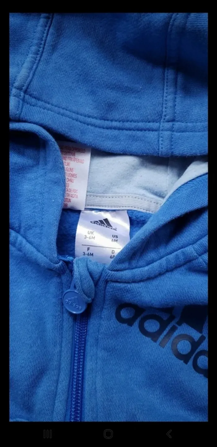 Lot de sweats à capuche 6mois garçon adidas - photo numéro 3