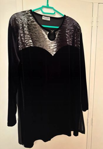 Tunique noir en velours XL