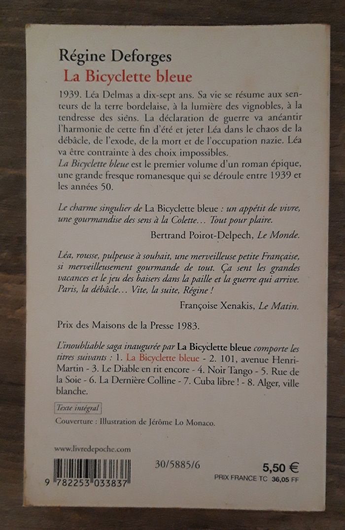 La bicyclette bleue de Régine Desforges - photo numéro 2