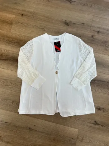 Gilet femme grande taille top femme blanc blouse femme taille 46 taille 48