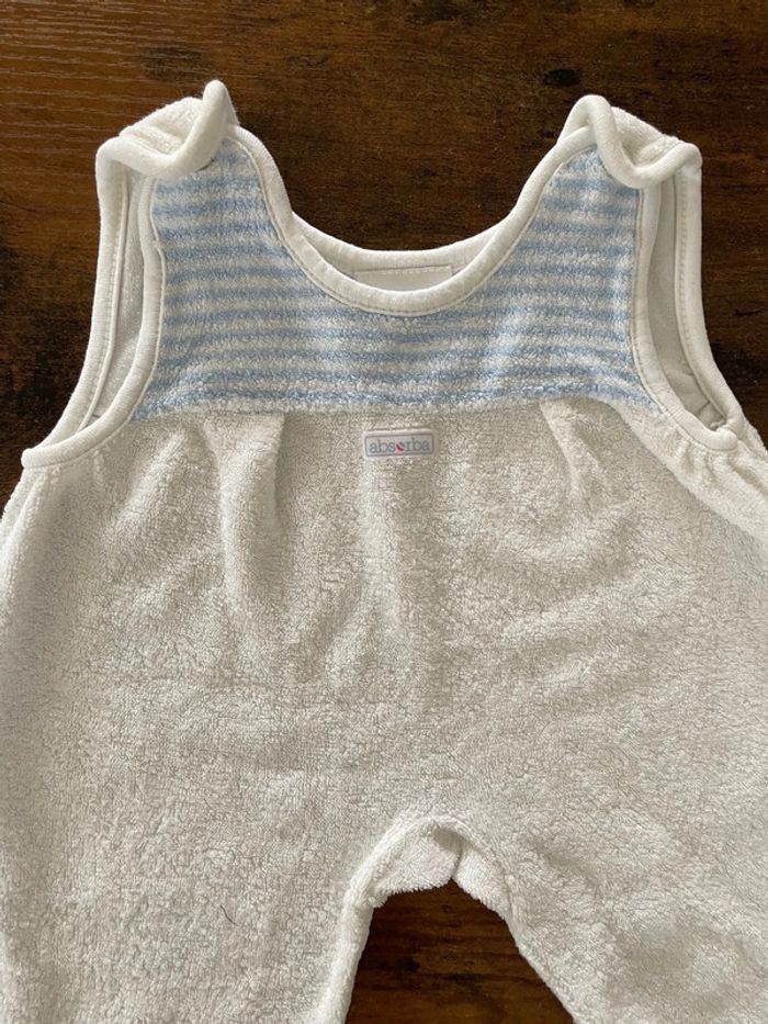 Barboteuse sans manches bleu et blanche en éponge - photo numéro 2