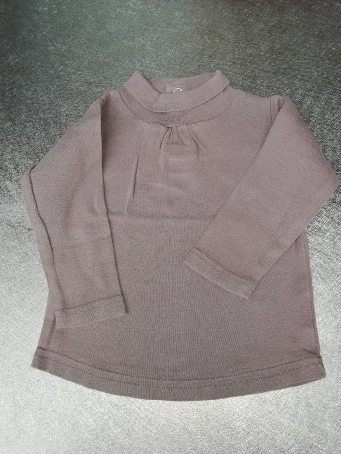 Sous pull marron 9 mois fille Kimbaloo