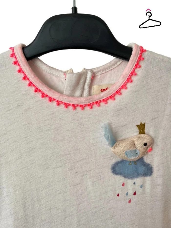 Robe à manches longues effet "2 en 1" (oiseau) - Catimini 3 ans (98cm) - photo numéro 2