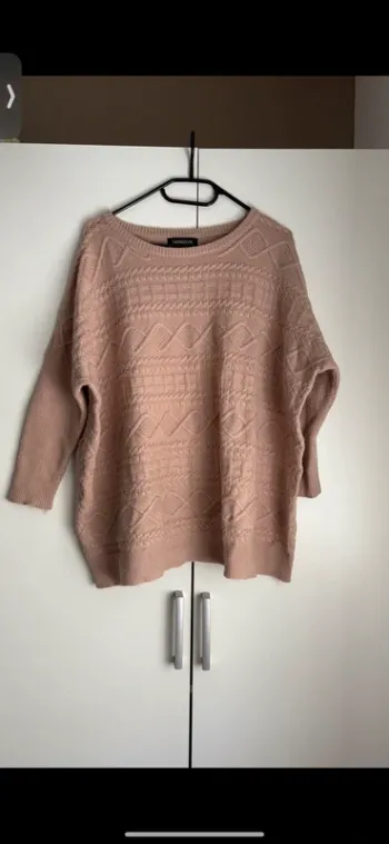 Pull d'hiver beige rose taille unique femme