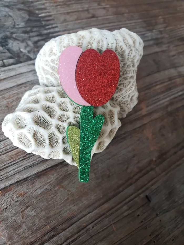 Superbe broche fleur tulipe - photo numéro 2
