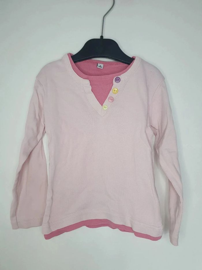 Tee shirt manches longues rose Taille 3 ans coton - photo numéro 2