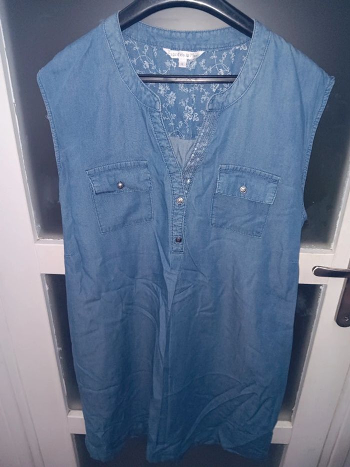 Robe sans manches L en jean style casual chic