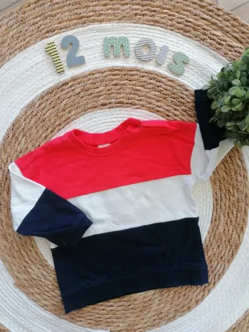 Sweat tricolore - H&M - Taille 80