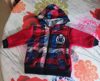 Blouson  à  carreaux  rouge  6 mois  Tom et Kiddy
