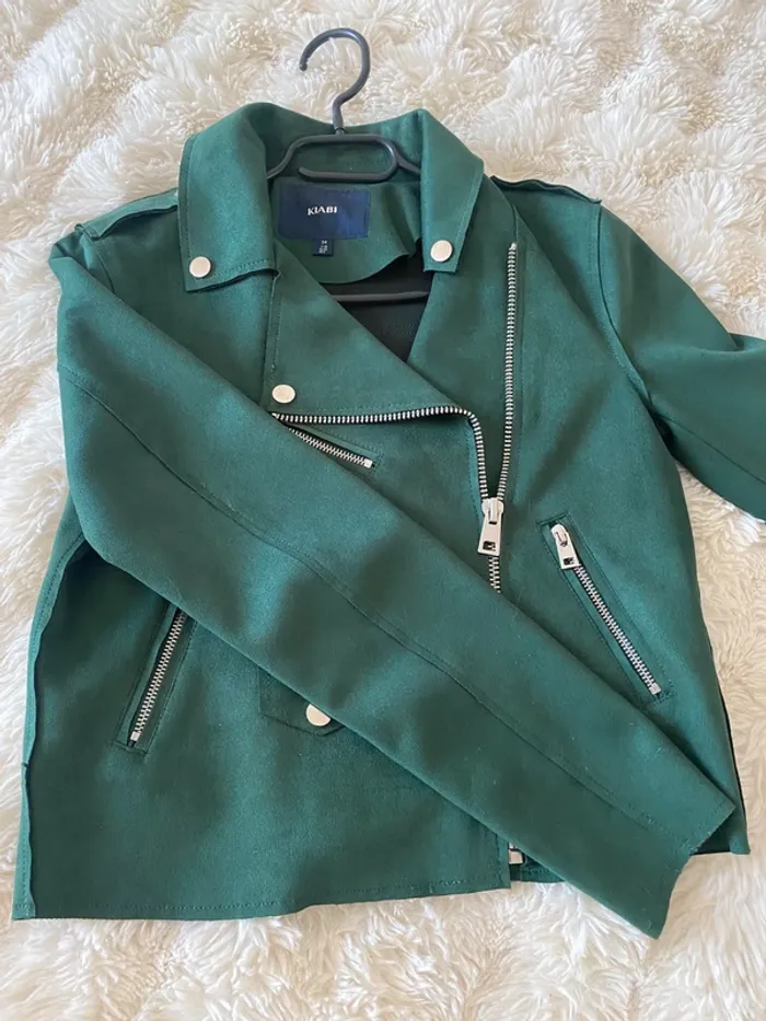 Perfecto vert foncé Kiabi taille 34 - photo numéro 3