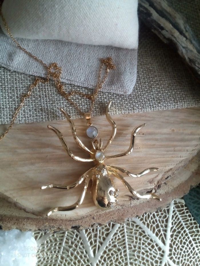 Collier araignée avec pierres naturelles semi précieuses - photo numéro 2