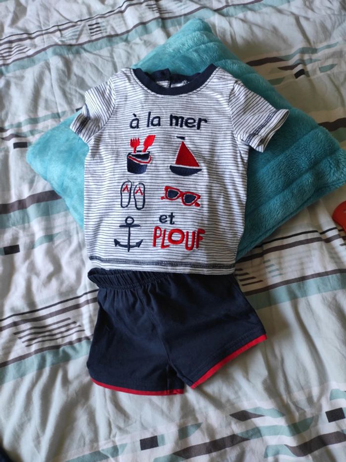 Ensemble teeshirt short mer
