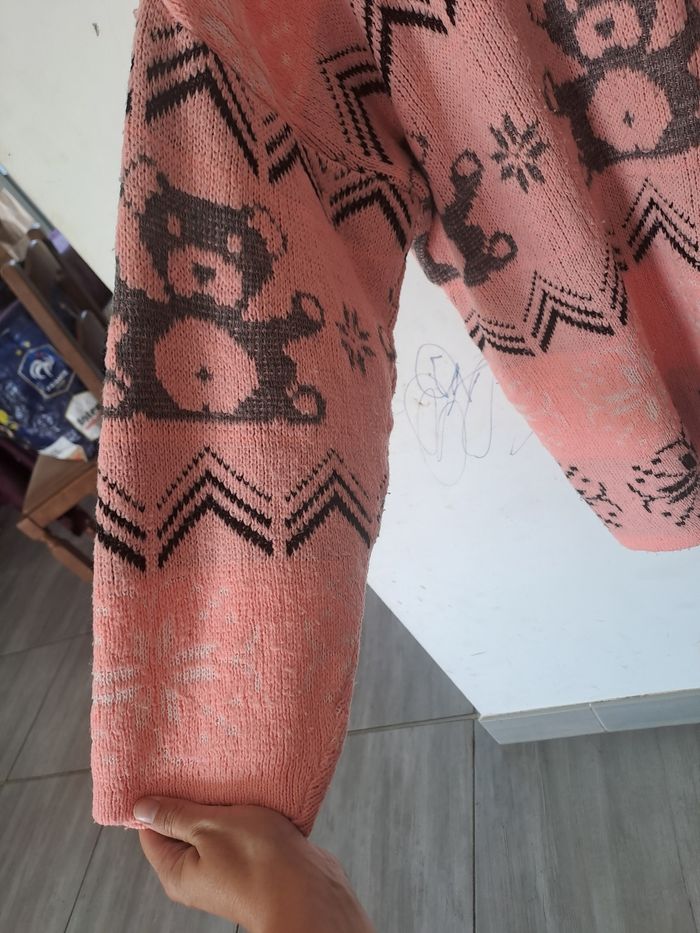 Pull moche de Noël vintage nounours rose Taille Unique - photo numéro 6