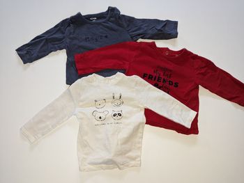 Lot de 3 t-shirts manches longues Kiabi 6 mois