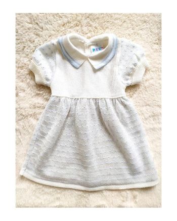 Robe bébé fille en maille manches courtes authentique vintage années 80