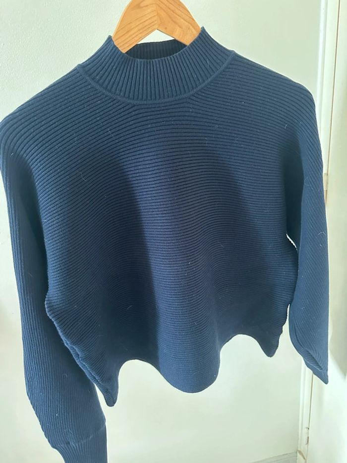 Pull col roulé bleu marine bershka - photo numéro 2