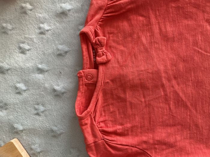 teeshirt manches courtes noeud au col rose 9 mois tex - photo numéro 7