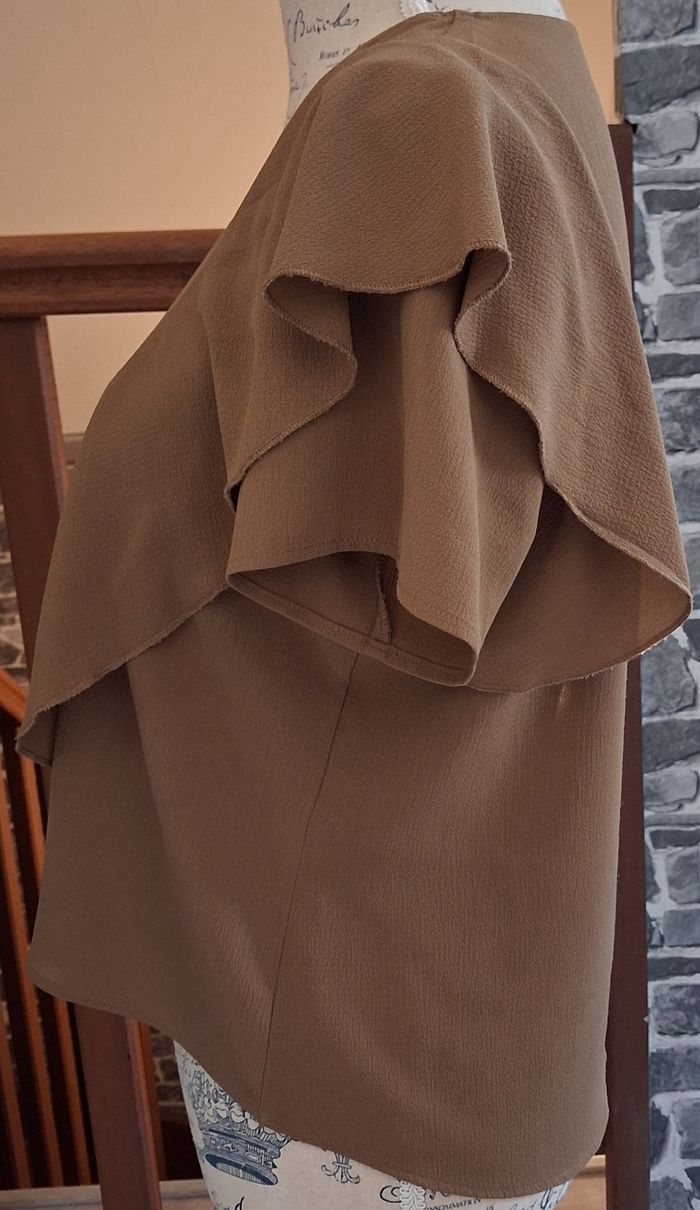 Blouse courte fluide kaki - photo numéro 4