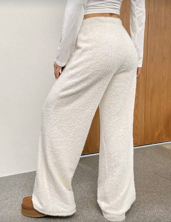 Pantalons à jambes larges blanc