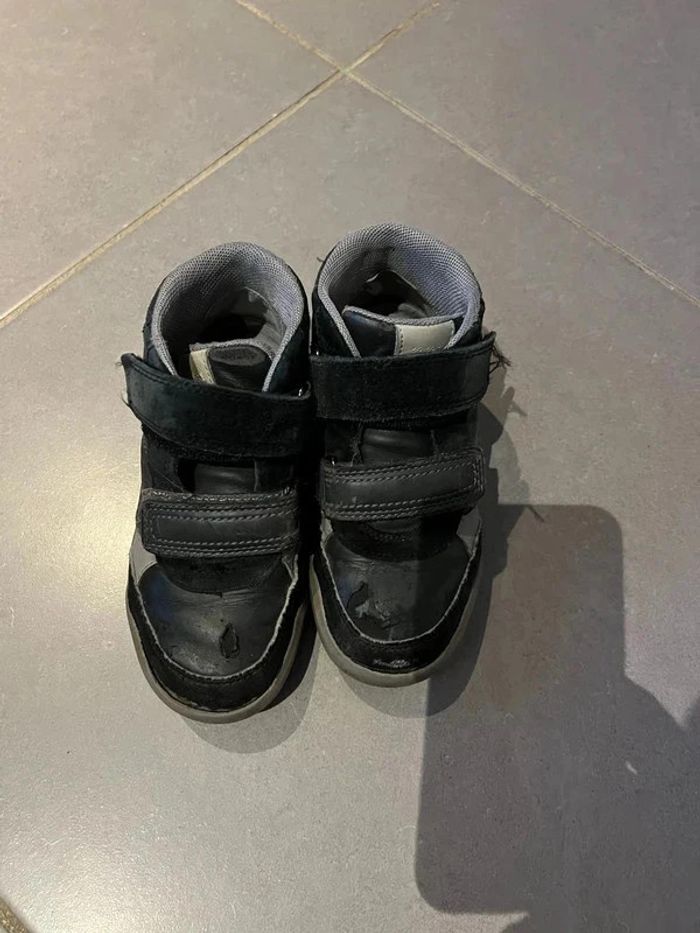Chaussures montantes à scratch - Geox - Bleu marine & gris - 29