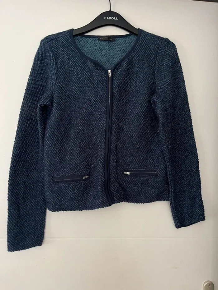 Veste gilet en maille bleu taille S 36 zibi london