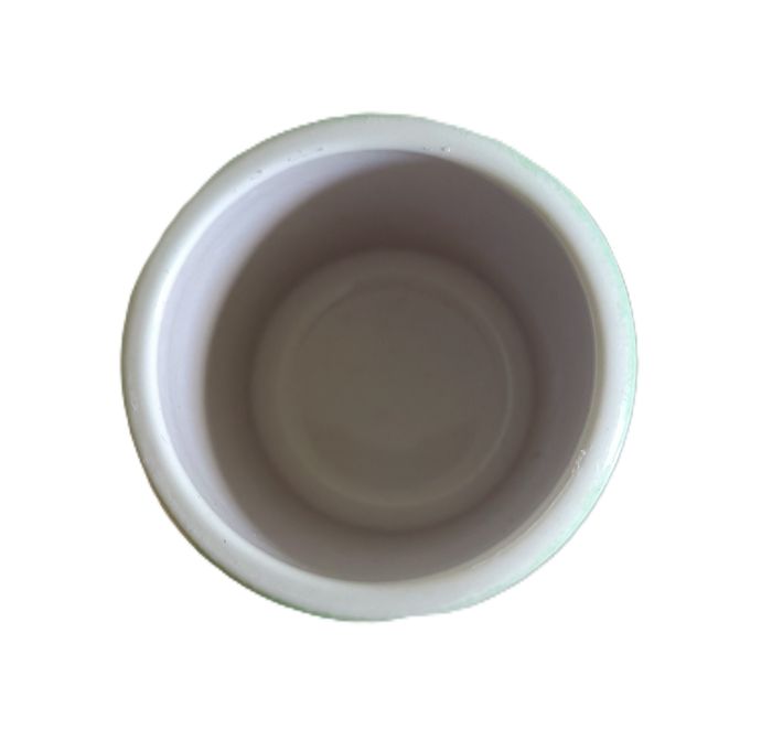 4 pots de yaourt vert pâle. La Fermière. Grès - photo numéro 5