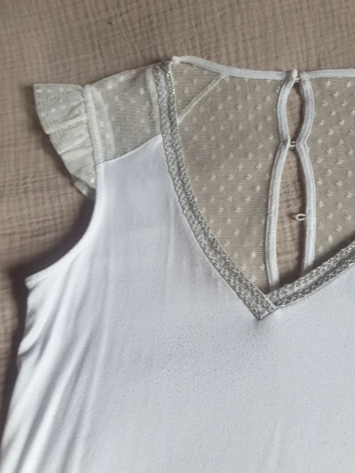 Tee-shirt dentelle blanc Morgan - photo numéro 3